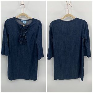Draper James chambray ruffle shift dress